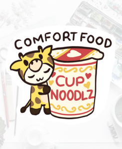 customer sticker comfort food noodles